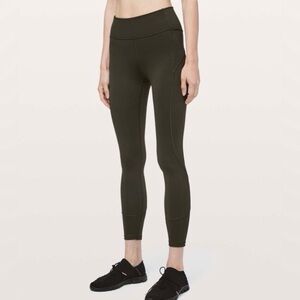 Lululemon In Movement 7/8 Leggings 25" Dark Olive Green Size 8